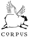 Corpus logo - a drawing of a sheep with wings